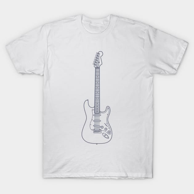 S-Style Electric Guitar Outline T-Shirt by nightsworthy